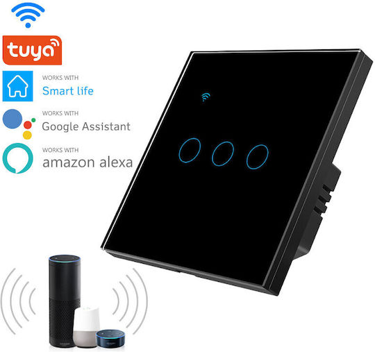 Încastrat Comutator de Perete Wi-Fi Negru