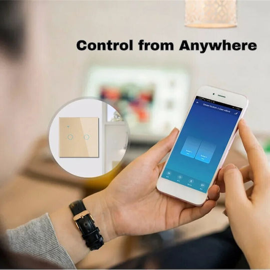 Comutator de Perete Wi-Fi Auriu
