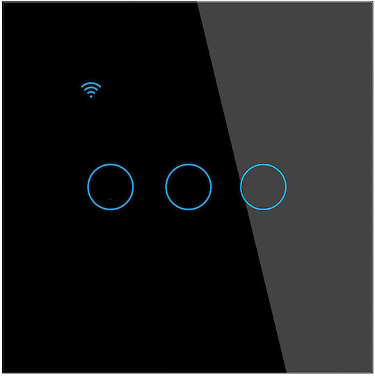 Încastrat Comutator de Perete Wi-Fi Negru