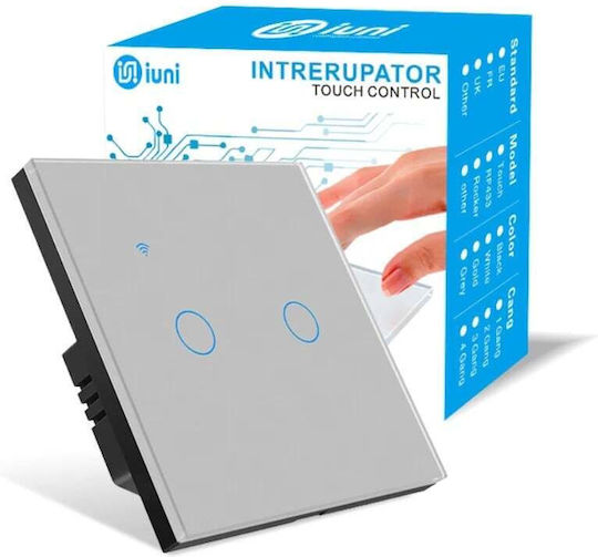 Încastrat Comutator de Perete Wi-Fi Argintiu