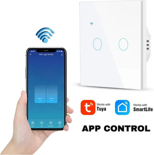 Încastrat Comutator de Perete Wi-Fi Alb