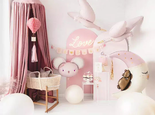 Μπαλόνι Baby Shower Ουράνιο Τόξο Foil Jumbo Ροζ 60εκ.