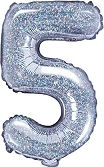Luftballon Folie Zahl Silber 35cm