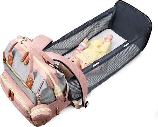 Wickeltasche-Bett Rucksack Türkis 42x30x18cm.