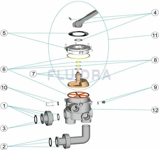 Black Selector Valve 1 1/2 00598r0101 Multiport Valve Replacement