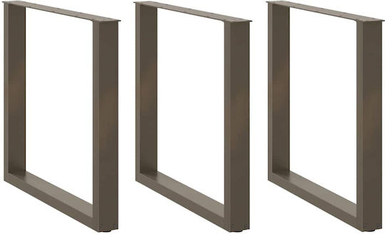 vidaXL Metallic Furniture Leg 3 Pieces Suitable for Office / Table / Coffee Table 72cm Beige
