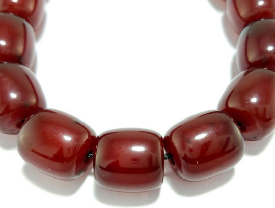 Resin Worry Beads with 33 Beads With Pieces Burgundy