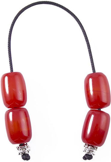 Resin Begleri with 4 Beads Handmade Red 20cm