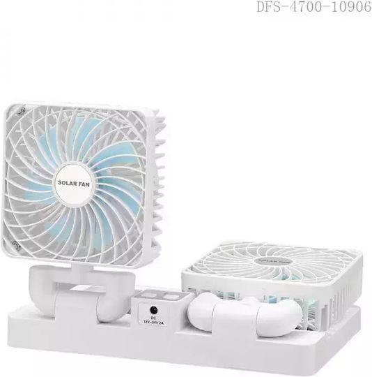 Portable Car Fan System Solar Panel OEM 888 – White