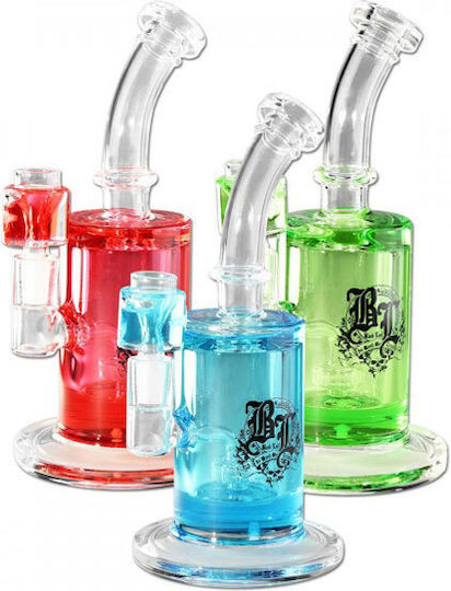 Bong din sticlă pentru ierburi cu sistem de răcire Bl + percolator roșu 23cm