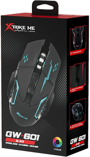 Xtrike Me GW-601 Ασύρματο Gaming Ποντίκι 3200 DPI Μαύρο