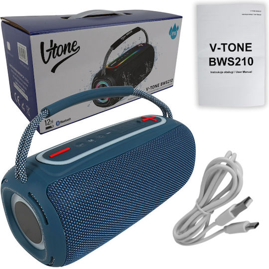 V-tone BWS210 Bluetooth Speaker with Radio Blue
