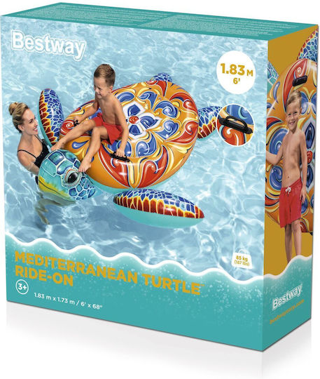Bestway Φουσκωτό Στρώμα Θαλάσσης Χελώνα με Χειρολαβές 186x168cm