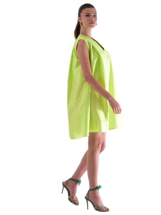 Καλοκαιρινό Mini Φόρεμα για Γάμο / Βάπτιση Lime