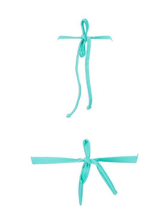 Fashion Solids Bikini Triangle B Cup With Padding Floral Turquoise