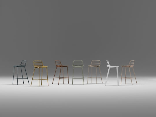 Hocker Bar Metall White 44x40x88cm
