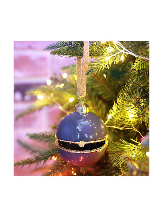 Hängendes Kugel Ornament Ornament Glas Blau 7.5cm