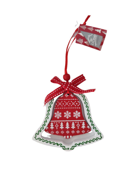 Hanging Heart Ornament Wooden Red 11.5x11cm