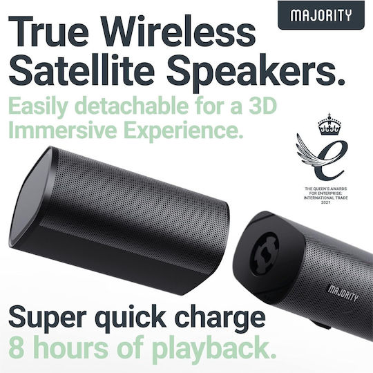 Majority Everest Soundbar 5.1 Bluetooth and HDMI 300W with Wireless Subwoofer and Remote Control