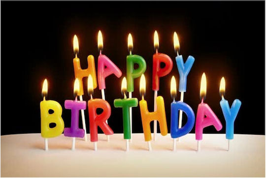 Geburtstagskerzen "Happy Birthday" Silber