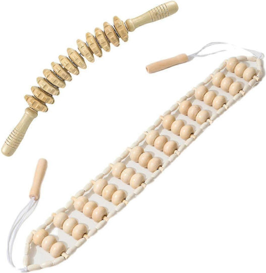 Ξύλινα Εργαλεία Μασάζ Μαδεροθεραπεία Wood Therapy Massage Set 3τμχ