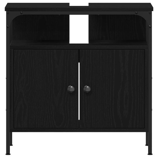 vidaXL Countertop Countertop without Sink, with Mirror & Column Black Oak