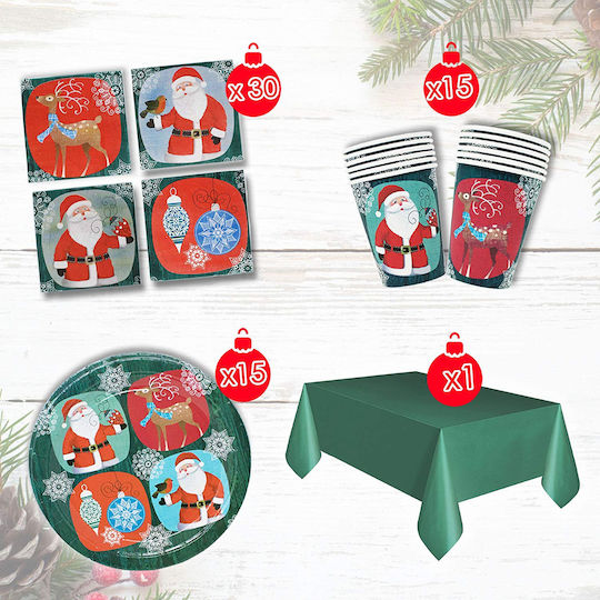 Set Patry Christmas 15 Guests 61pcs Set Patry Christmas 15 Guests 61pcs
