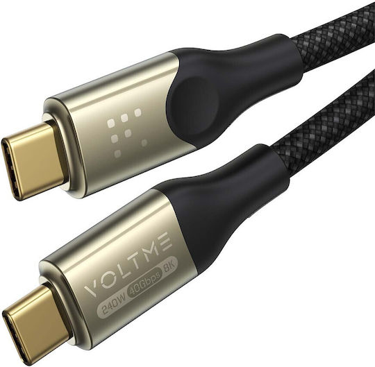 Voltme Braided USB 4 Video Cable USB-C Male - USB-C 240W PD Black 1.2m C2198