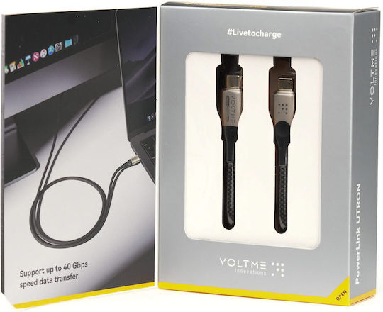 Voltme Braided USB 2.0 Cable USB-C male - USB-C 240W PD Μαύρο 2m C2200