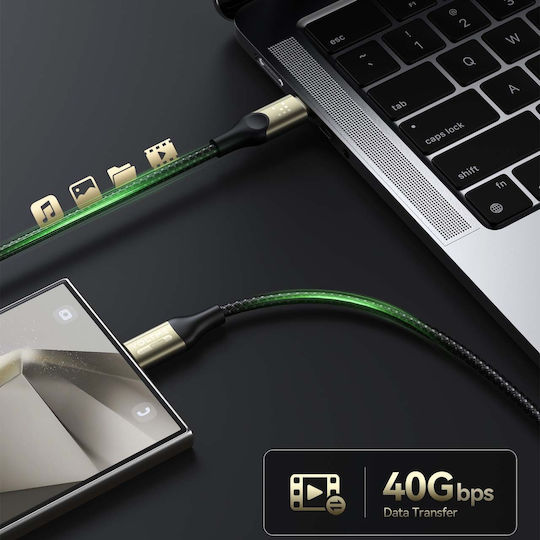 Voltme Braided USB 2.0 Cable USB-C male - USB-C 240W PD Μαύρο 2m C2200