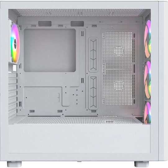 Montech XR Wood Gaming Midi Tower Computer Case with Side Window and ARGB Lighting White