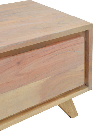 Κομοδίνο Emira από Μασίφ Ξύλο Μπεζ 40x40x35cm
