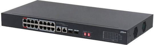 Dahua S3218-16ET-135 Unmanaged L2 PoE Switch με 18 Θύρες Gigabit (1Gbps) Ethernet και 2 SFP Θύρες
