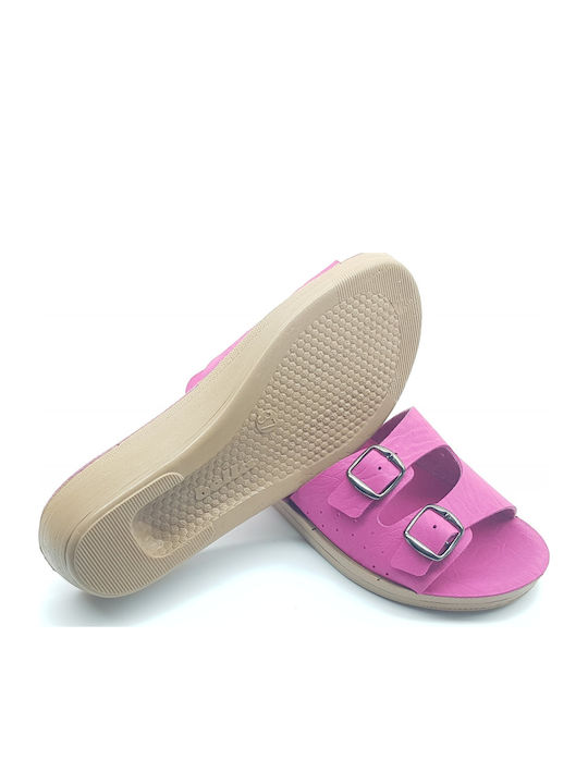 Women's Flat Sandals in Fuchsia Color