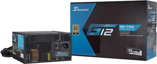 Seasonic G12 GC 750W Black Computer Power Supply Full Wired 80 Plus Gold