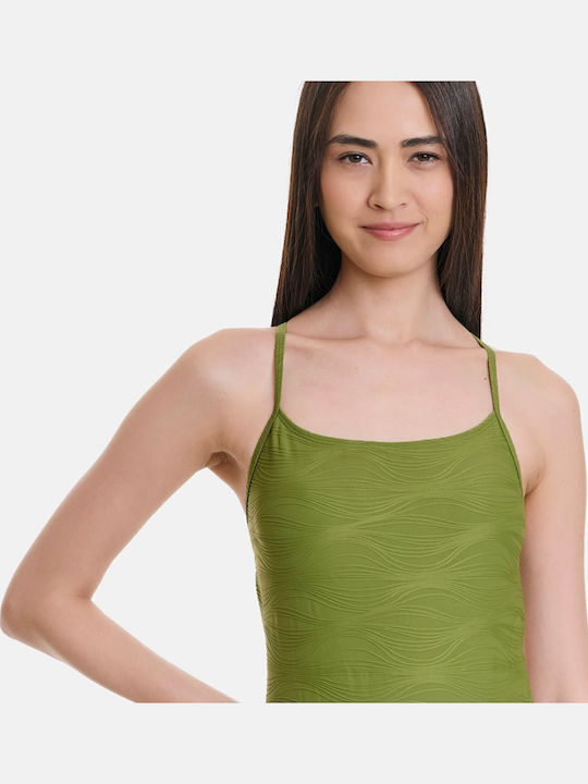 Athletic One-Piece Swimsuit Green