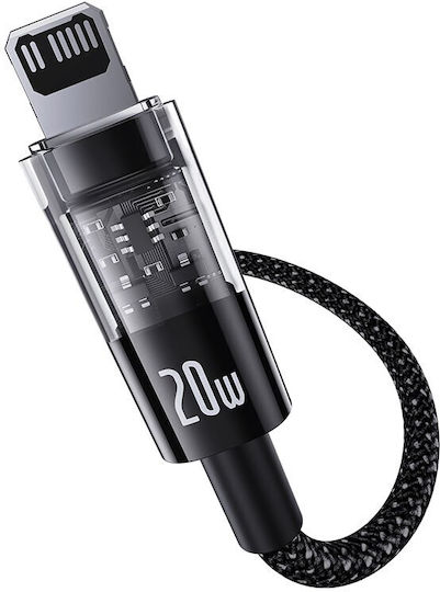 Baseus Gem Braided la Cablu Lightning 20W Negru 2m (P10373001111-01)