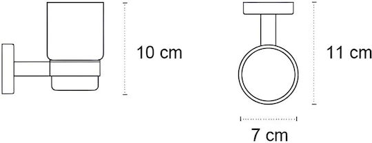 Karag Uno Ποτηροθήκη Επιτοίχια Inox Γκρι