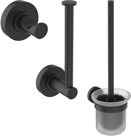 Ideal Standard Iom Χαρτοθήκη Επιτοίχια Μεταλλική Silk Black