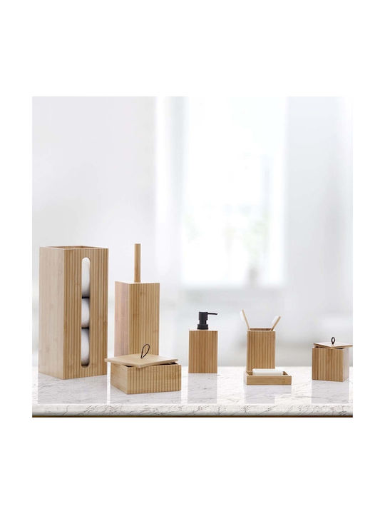 5Five Terre 07- Wooden Cotton/Swabs Case Countertop White