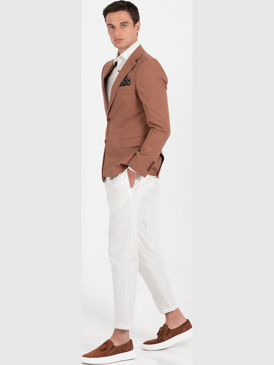 Summer Men's Suit Jacket with Slim Fit Bordeau