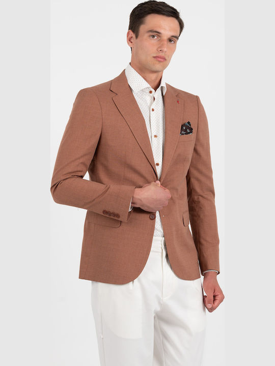 Summer Men's Suit Jacket with Slim Fit Bordeau