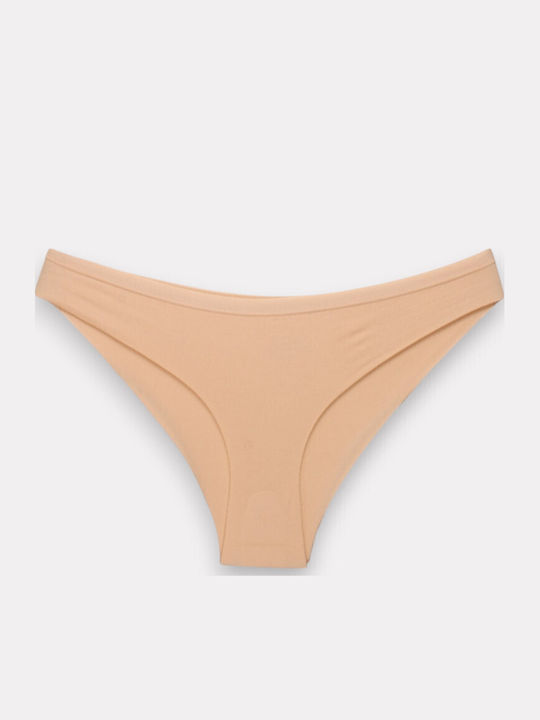 Βαμβακερά Women's Slip 3Pack Seamless Beige