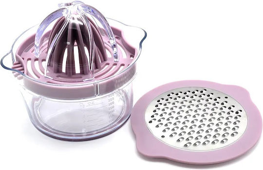 mediLOGIC Storcător de fructe clasic Lămâie / Portocaliu / Var cu Recipient din Plastic în Culoare Roz