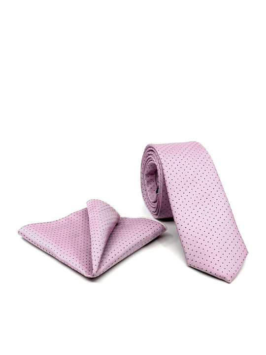 Legend Accessories Σετ Ανδρικής Γραβάτας με Σχέδια σε Ροζ Χρώμα