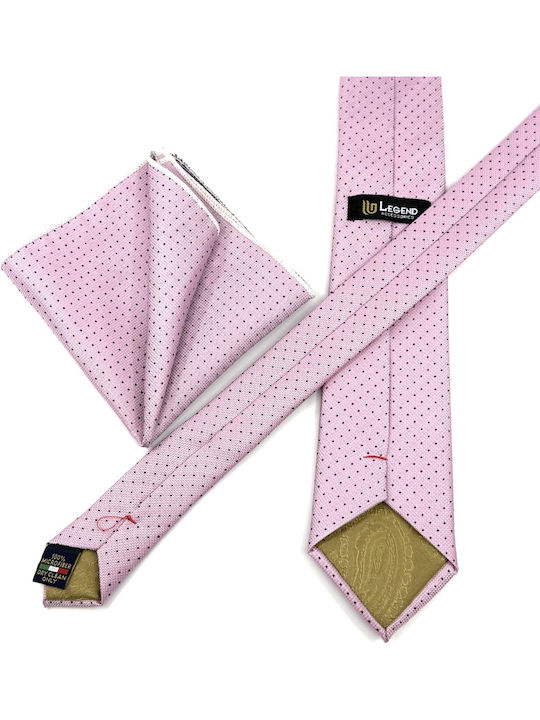 Legend Accessories Σετ Ανδρικής Γραβάτας με Σχέδια σε Ροζ Χρώμα