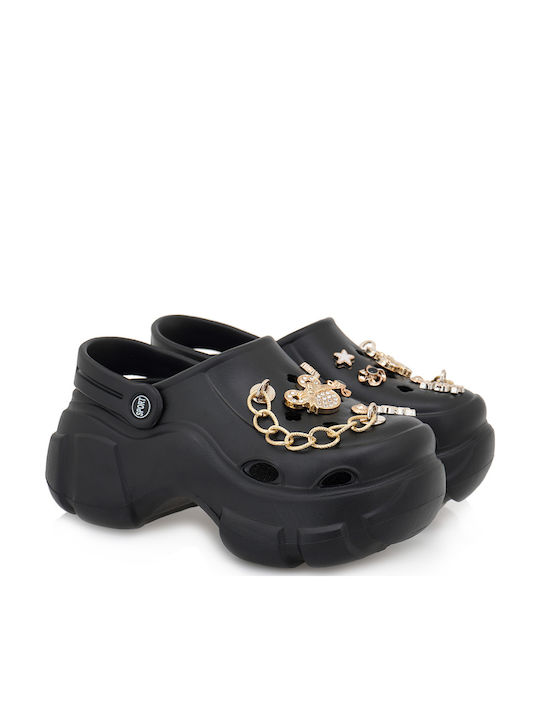 Exe Damen Clogs Schwarz