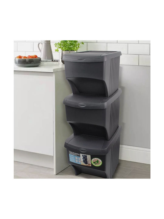 Excellent Houseware Coș de Gunoi Plastic Negru 20lt 1buc