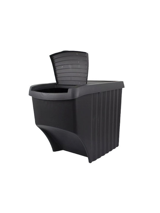 Excellent Houseware Coș de Gunoi Plastic Negru 20lt 1buc