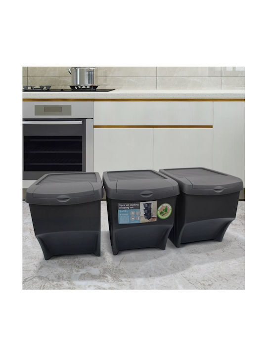 Excellent Houseware Coș de Gunoi Plastic Negru 20lt 1buc